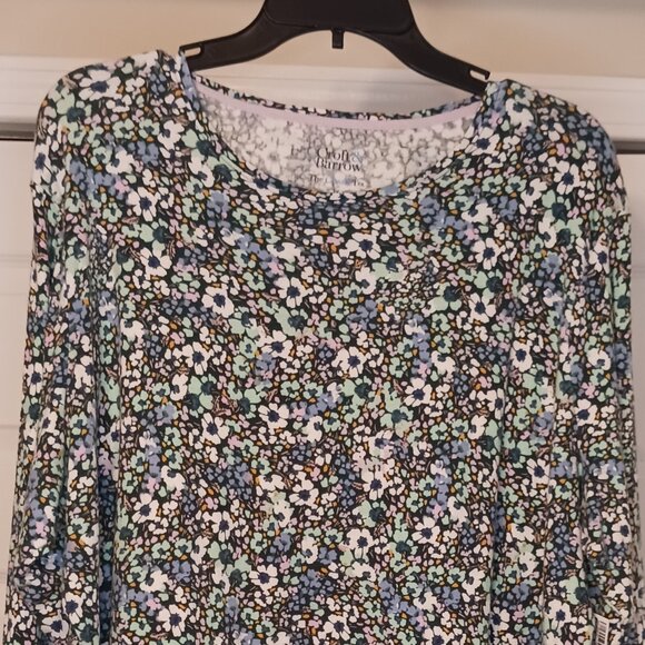 #72 3/$18 - Croft & Barrow Green/Blue Long Sleeve Top Size 2X - Picture 4 of 5